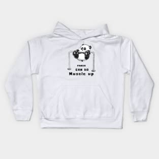 Panda can do muscle up. Kids Hoodie